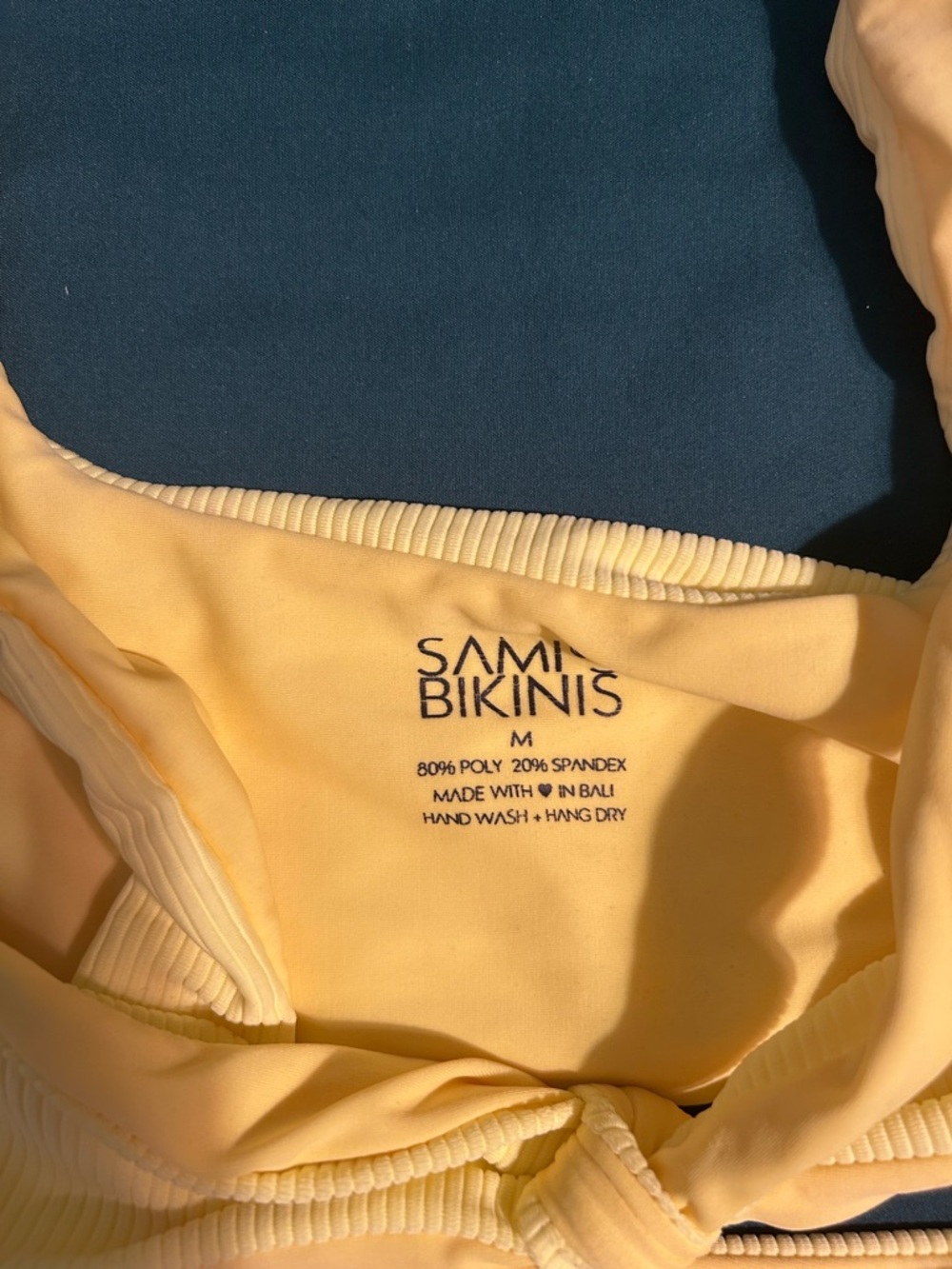 Ribbed Yellow Two-Piece Bikini Set - Picture 3 of 3